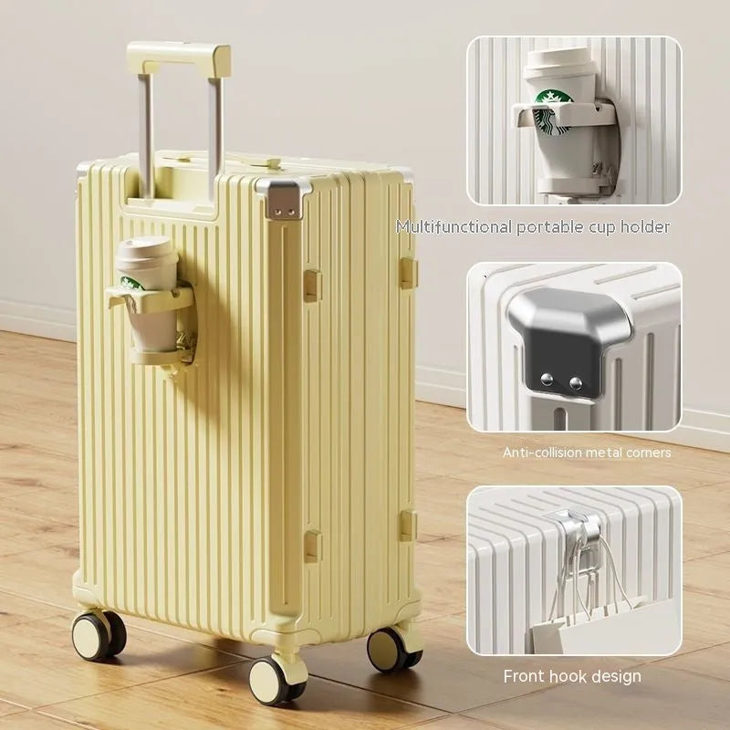 Luggage Internet Password Trolley Genuine Leather - Bellarte Enchanté Luggage Internet Password Trolley Genuine Leather